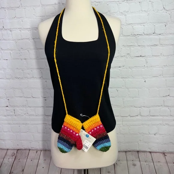 🧸🌈NWT🤩 |•KYBER•| Hand Made Wool Bear Fleece Lined Sweater + Mittens🌈 - Picture 4 of 16